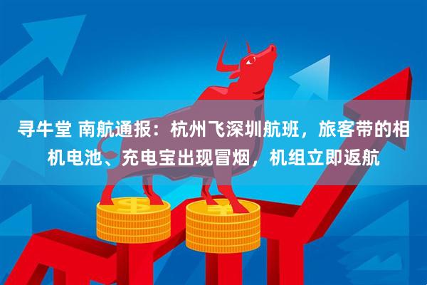 寻牛堂 南航通报:杭州飞深圳航班,旅客带的相机电池、充电宝出现冒烟,机组立即返航