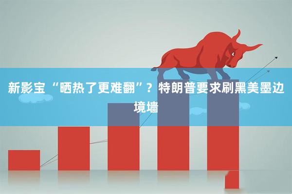 新影宝 “晒热了更难翻”？特朗普要求刷黑美墨边境墙